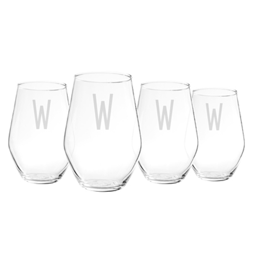 Personalized Stemless Large Wine Glasses (set of 4)