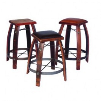 28 Inch Stave Stool with Wood Top
