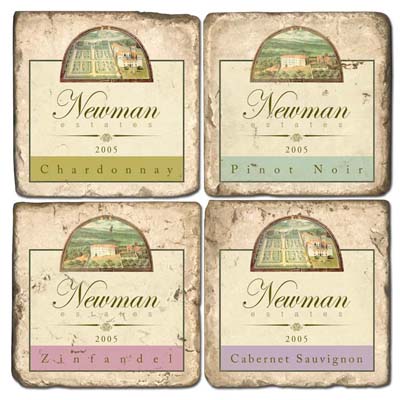 Personalized Italian Marble Coaster Set