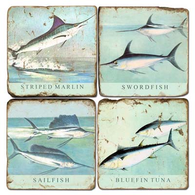 Saltwater Fish Marble Coasters
