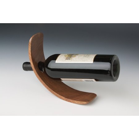 Curved Single Bottle Wood Stand, Option to Personalize