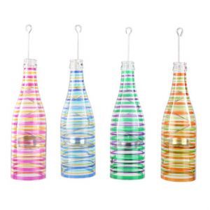 Wine Bottle Tea Light Striped Lamp
