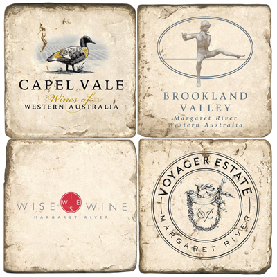 Australian Wine Marble Drink Coasters, II