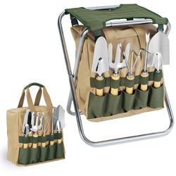 Gardener-Seat With 5Pc Garden Tool Kit