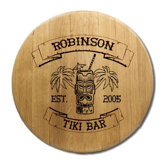 Tiki Bar Barrel Head Sign