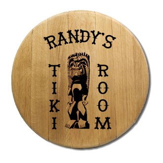 Tiki Room Barrel Head Sign