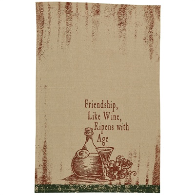 Friendship Like Wine Printed Dishtowel