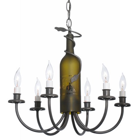 Tuscan Vineyard 6 Light Wine Bottle Chandelier