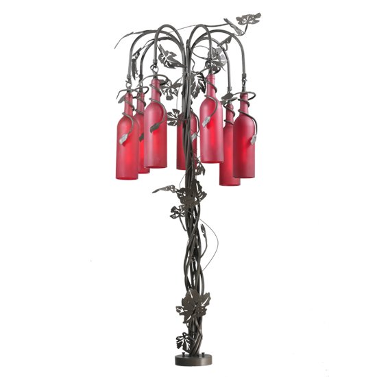 Tuscan Vineyard Red 7 Light Wine Bottle Table Lamp