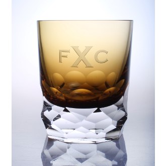 Personalized Vienna Amber Double Old Fashioned Glasses (set of 2)