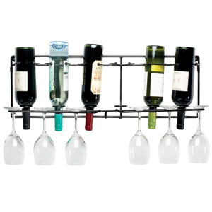 Vin-Array Wine Bottle and Glasses Wall Rack