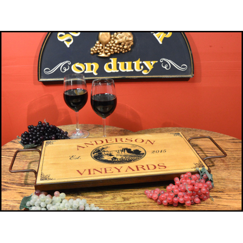 Vineyard Personalized Wood Serving Tray