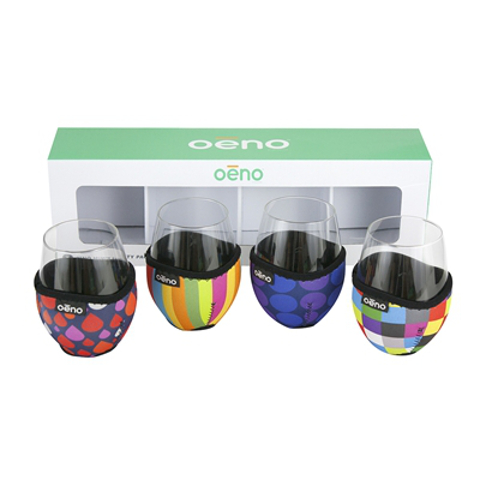 Vino Hugs and Glasses Party Pack (set of 4 each)
