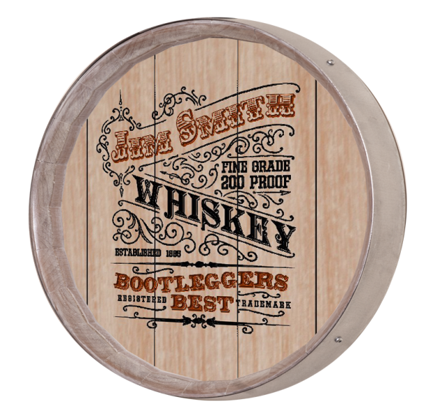 Personalized Vintage Whiskey Label Barrel Sign