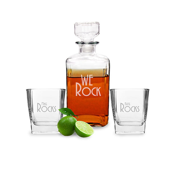 Personalized We Rock Decanter Set