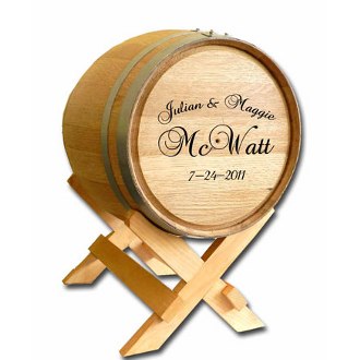 5 Gallon Wedding Barrel Special Engraved with Names