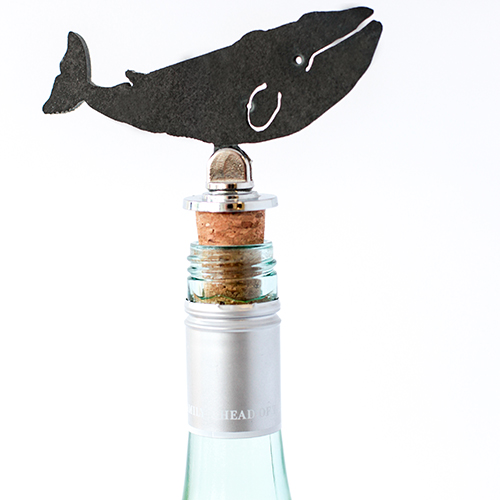 Slate Whale Cork Bottle Stopper