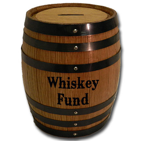 Whiskey Fund Mini Oak Barrel Bank