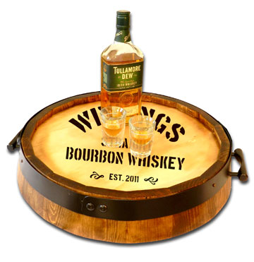 Personalized Whiskey Quarter Barrel Serving Tray