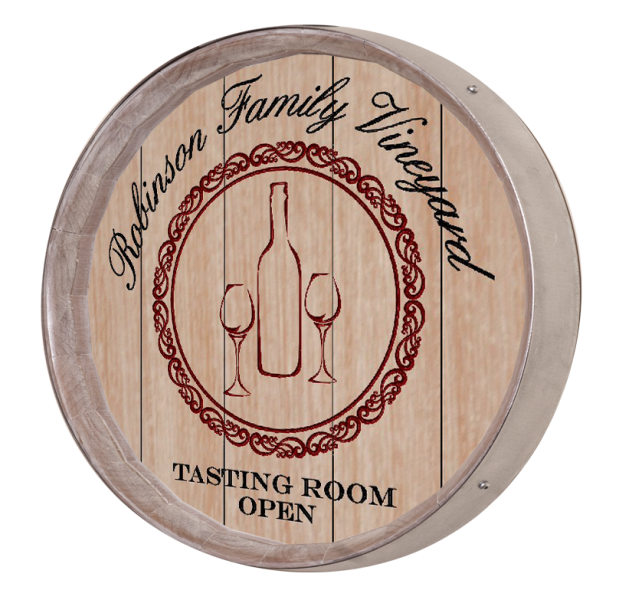 Personalized Wine Bottles Barrel Sign