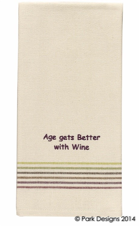 Age Gets Better With Wine Dishtowel
