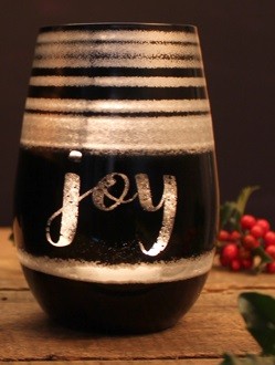 Holiday Cosmo Black & Silver Wine Tumblers (set of 4)