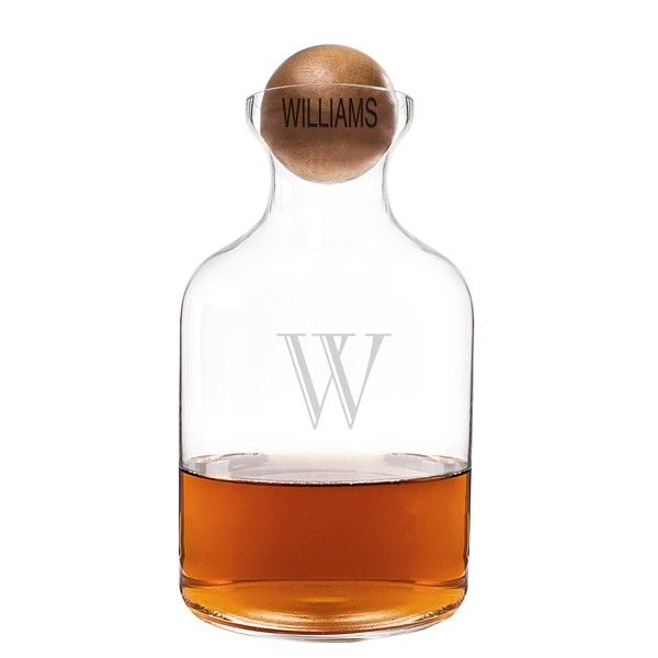 Personalized 56 oz. Glass Decanter with Wood Stopper