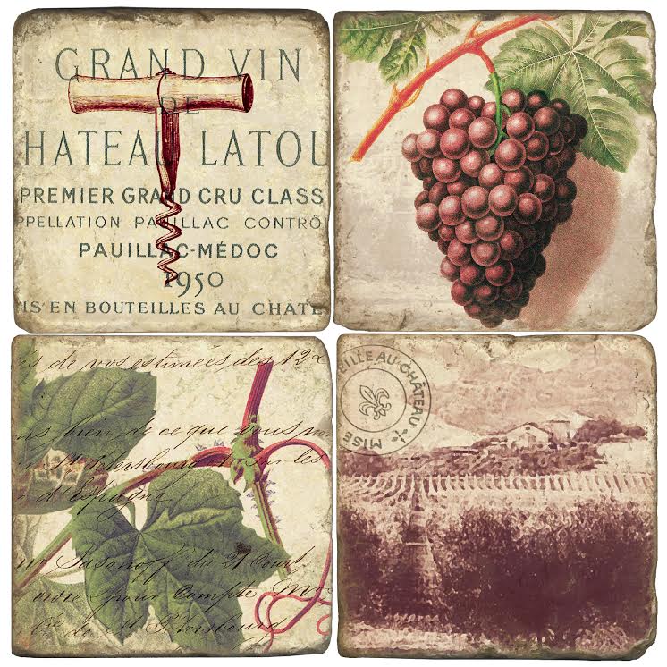 Grand Vin Marble Coasters (set of 4)