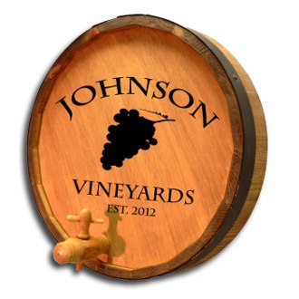 Wine Grapes Quarter Barrel Sign