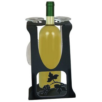 Grapevine Wine Bottle and Glasses Holder
