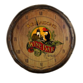 Personalized Wine Bar Quarter Barrel Wall Clock