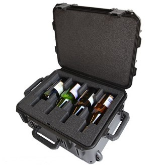 WineCruzer Ultimate 4 Bottle Wine Suitcase With Wheels