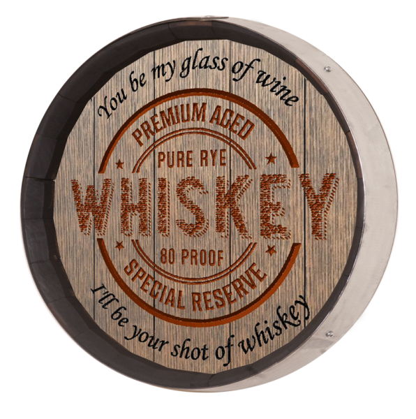 Personalized Whiskey Label Barrel Sign