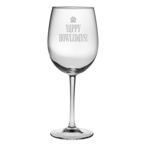Yappy Howlidays Stemmed Wine Glasses (set of 4)